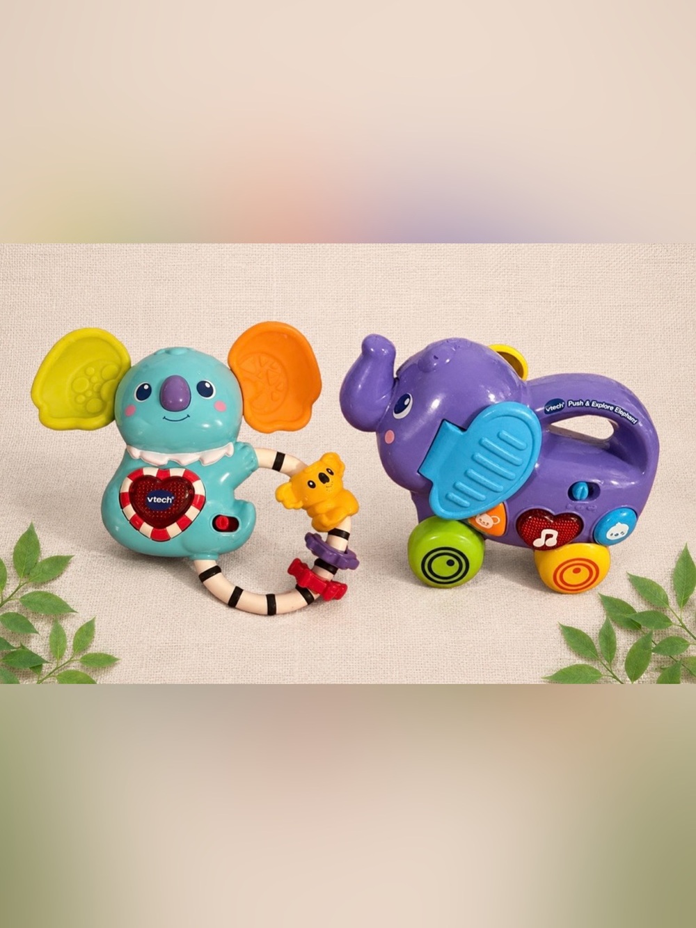 VTech Baby Toy Bundle – Koala & Push & Explore Elephant (Batteries Included)
